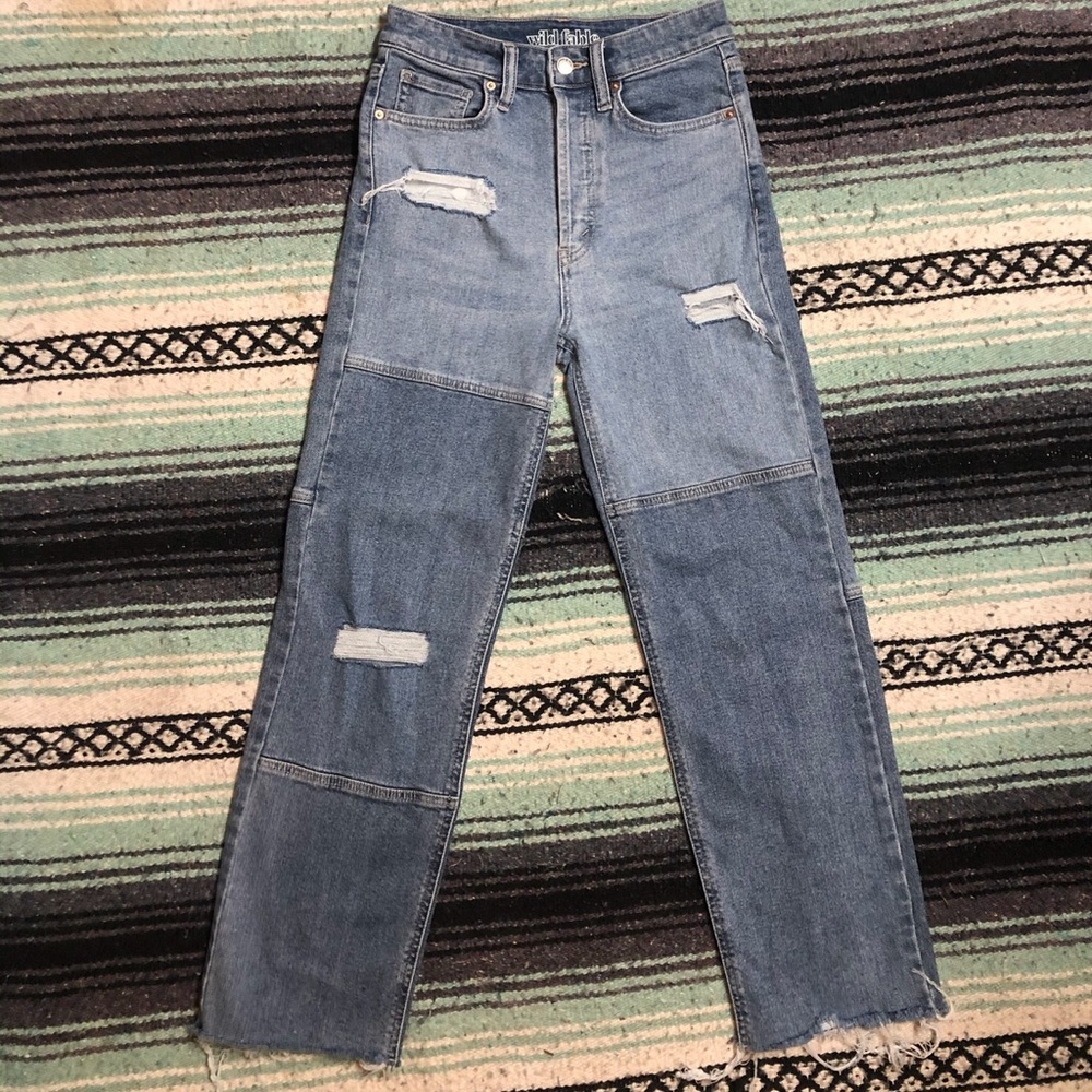 Wild Fable Distressed Patchwork Jeans